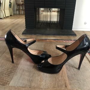 Authentic Christian Louboutin Mary Jane Peep Toe.